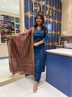 Printed Ajarakh Duppata Dress: 157