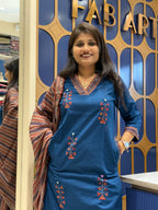 Printed Ajarakh Duppata Dress: 157