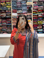 Printed Ajarakh Duppata Dress: 157