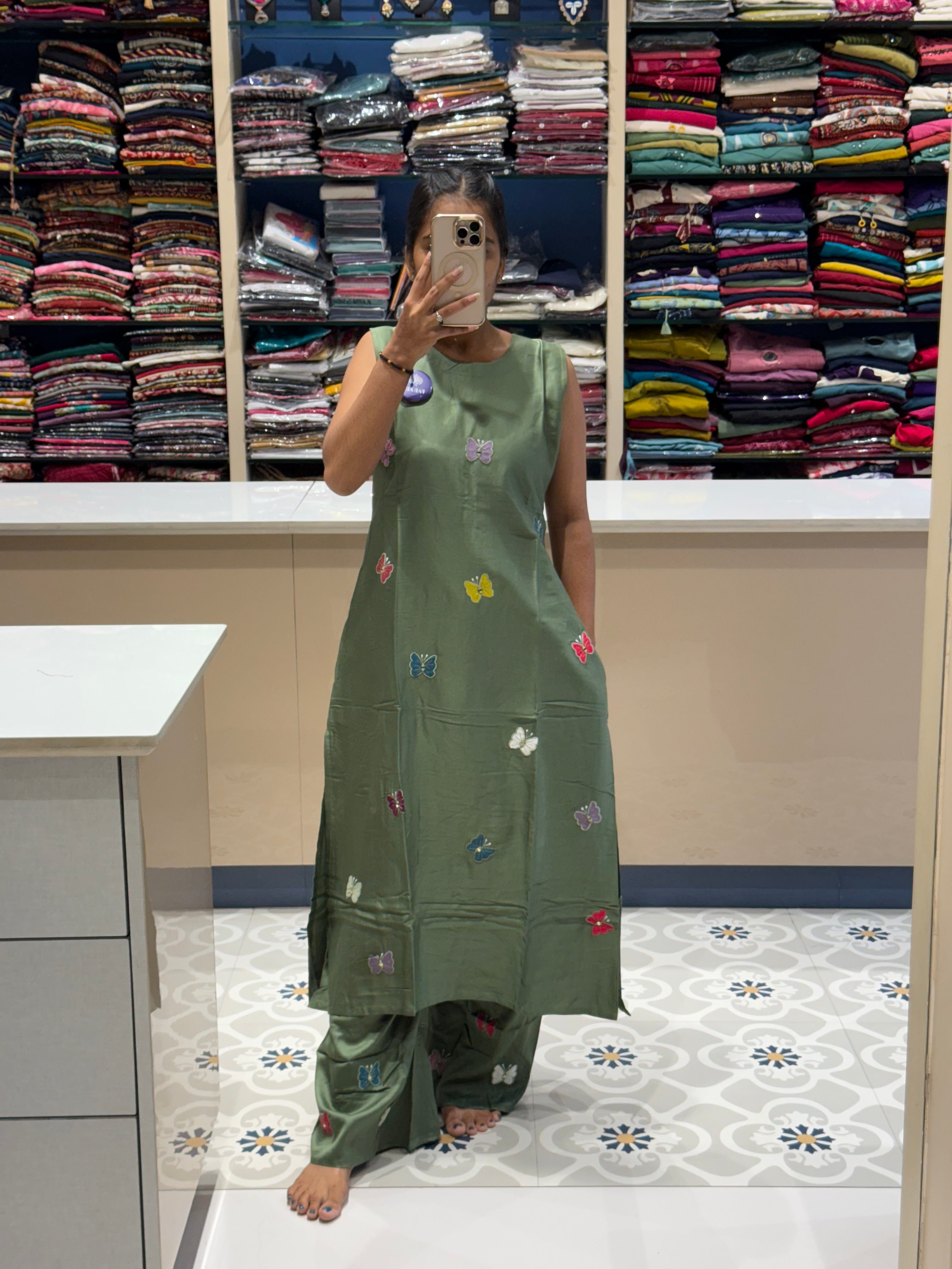 Butterfly Gajji Silk Pant-Pair: 0005