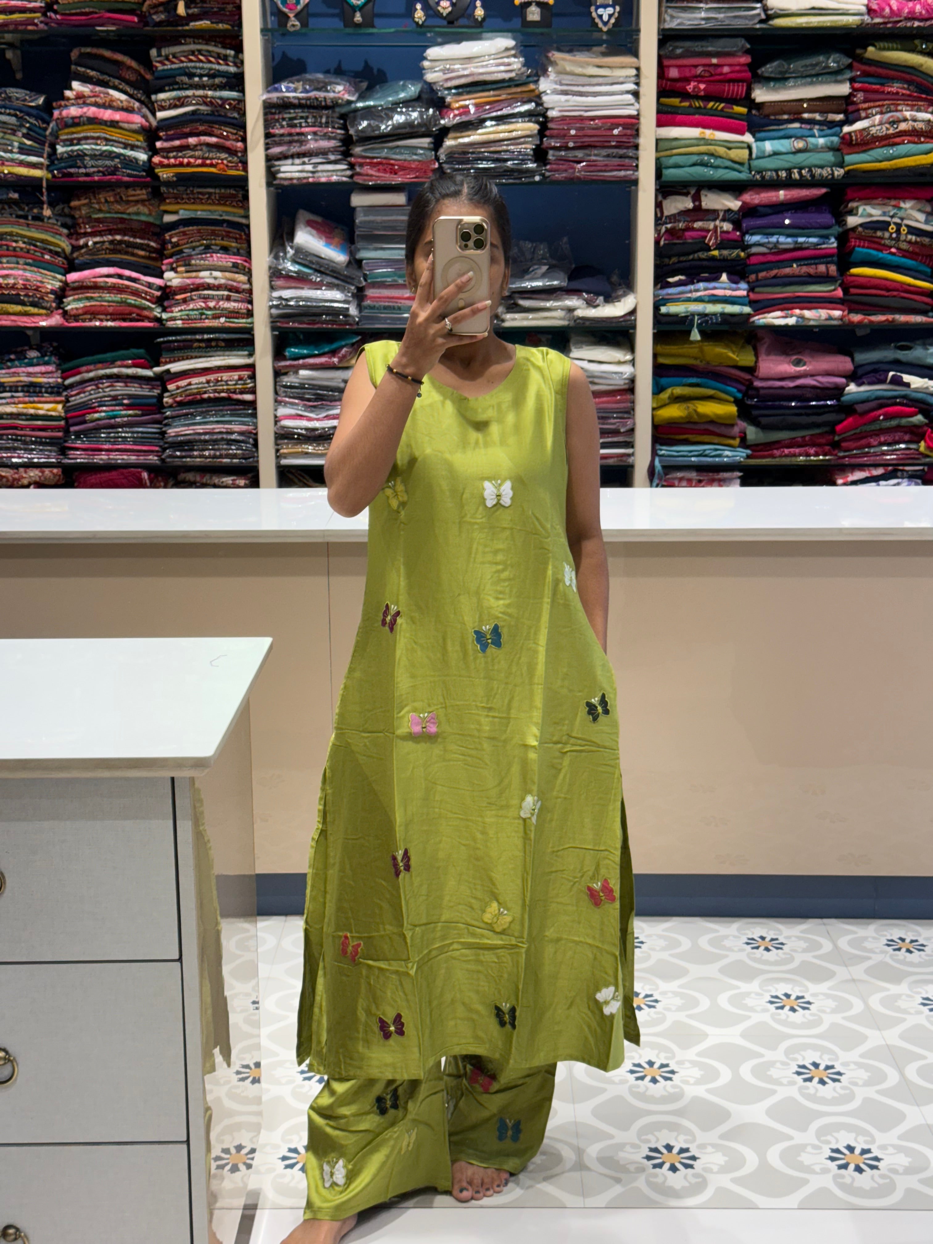 Butterfly Gajji Silk Pant-Pair: 0005