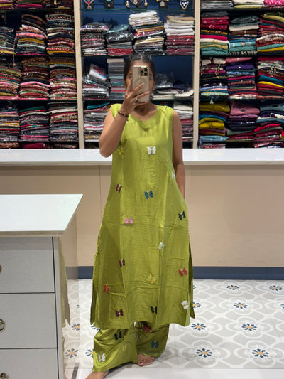 Butterfly Gajji Silk Pant-Pair: 0005