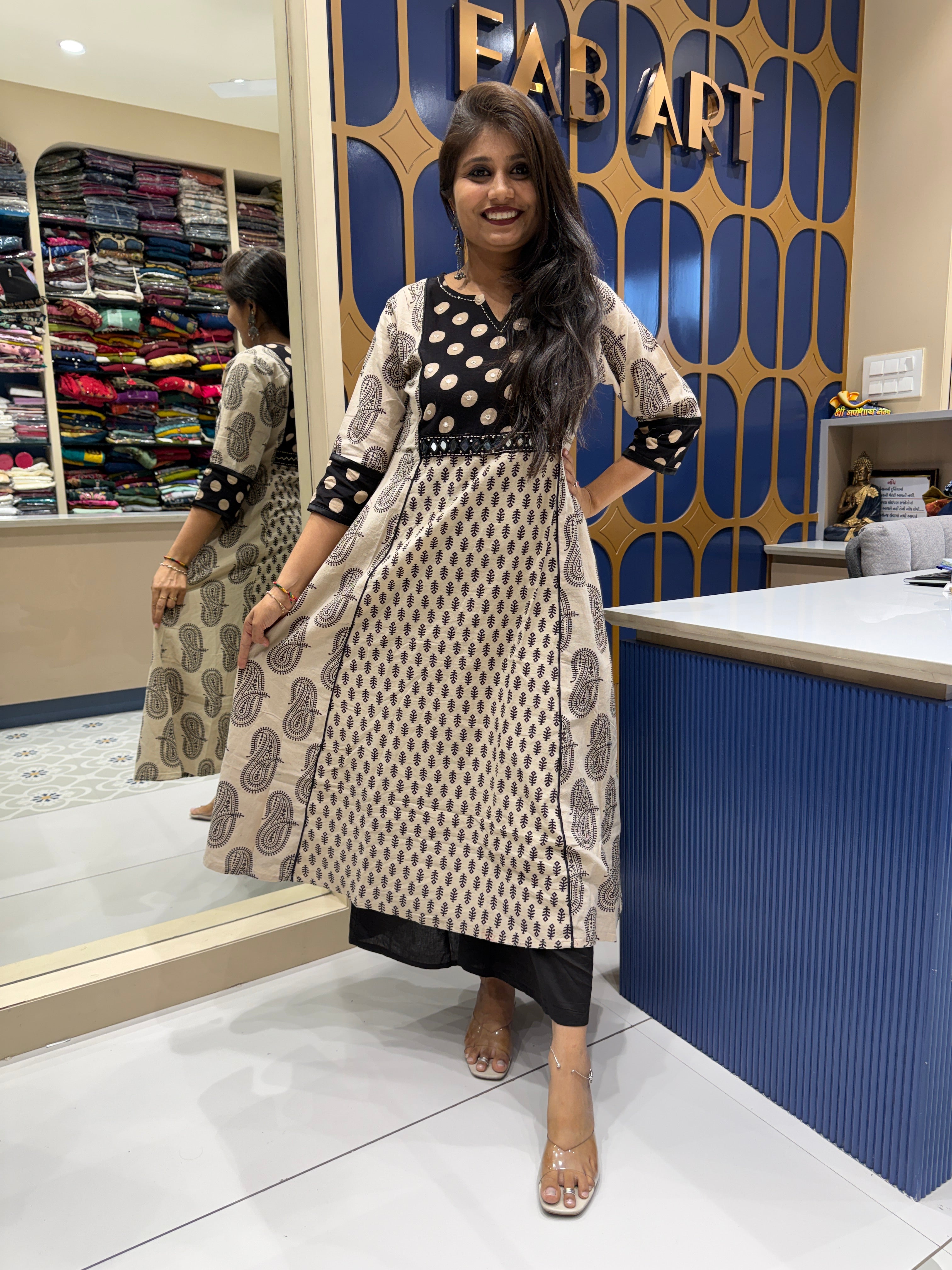 Ajrakh Vegetable Print Two-Piece: 155