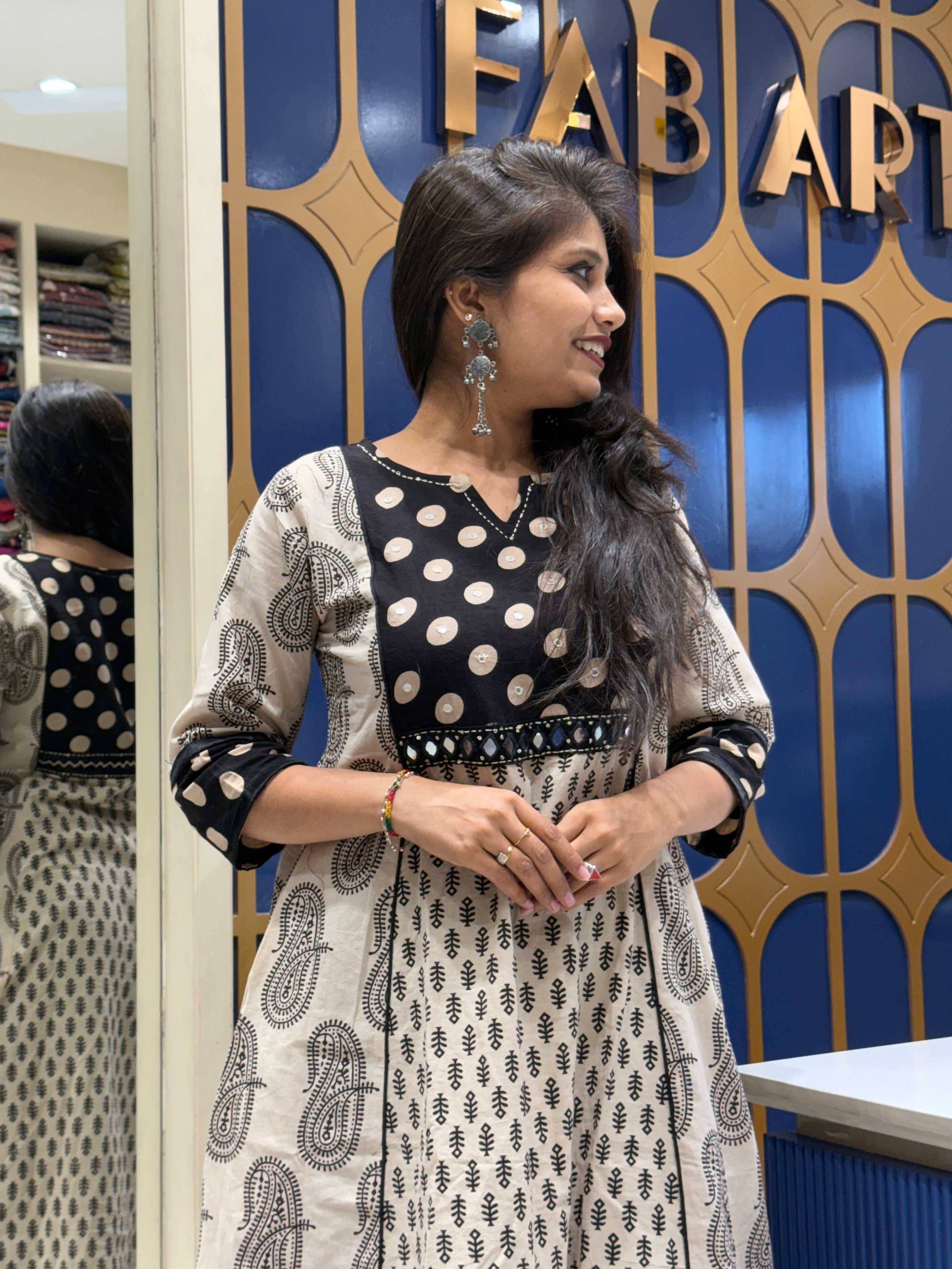 Ajrakh Vegetable Print Two-Piece: 155