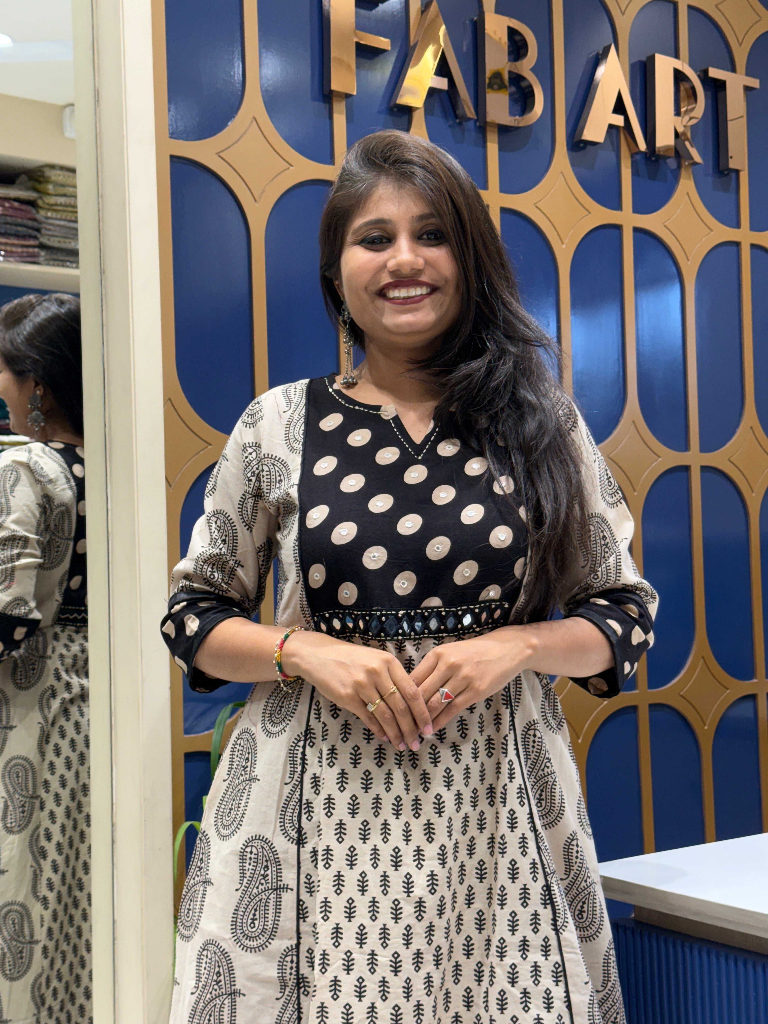 Ajrakh Vegetable Print Two-Piece: 155