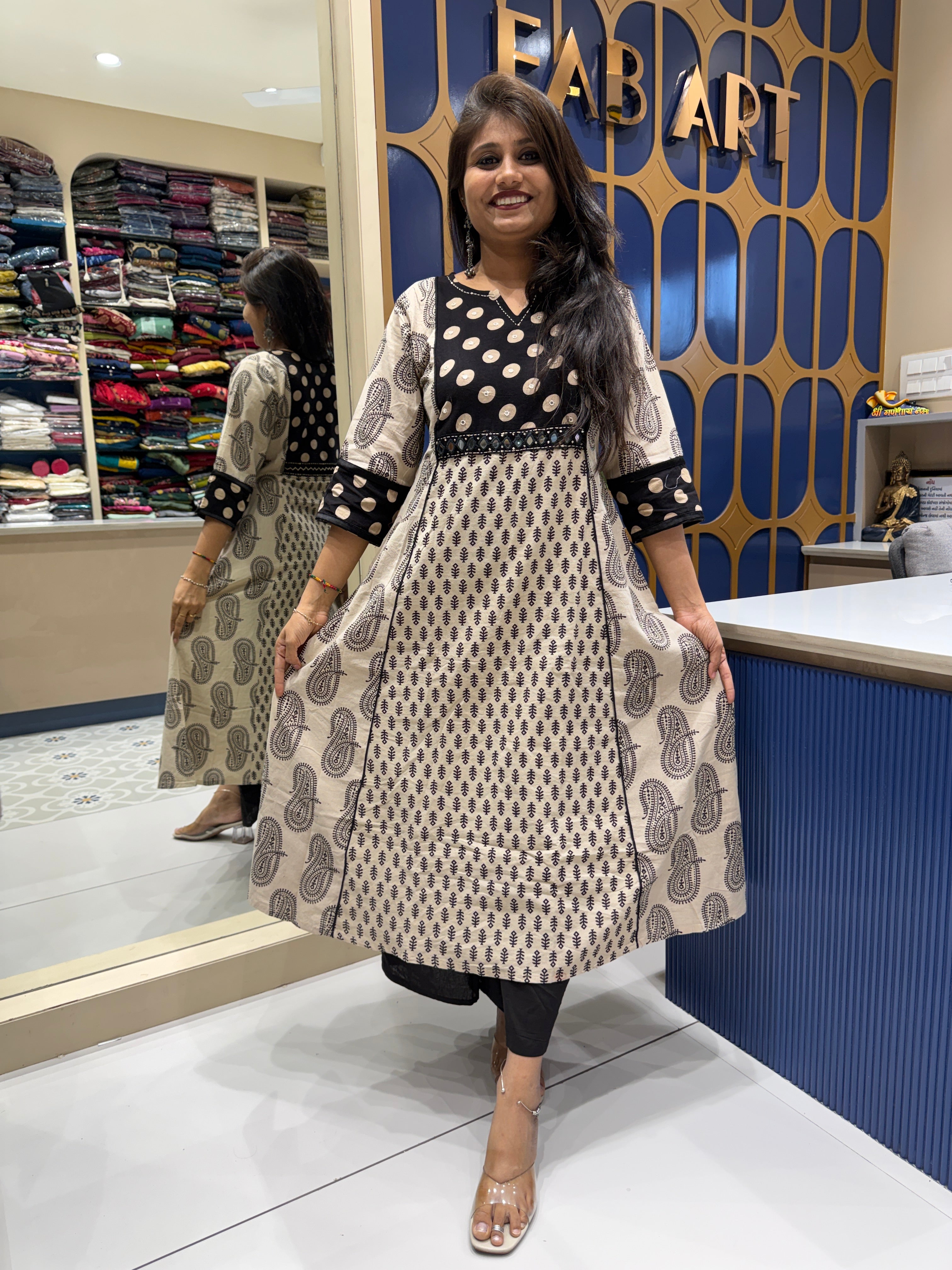 Ajrakh Vegetable Print Two-Piece: 155