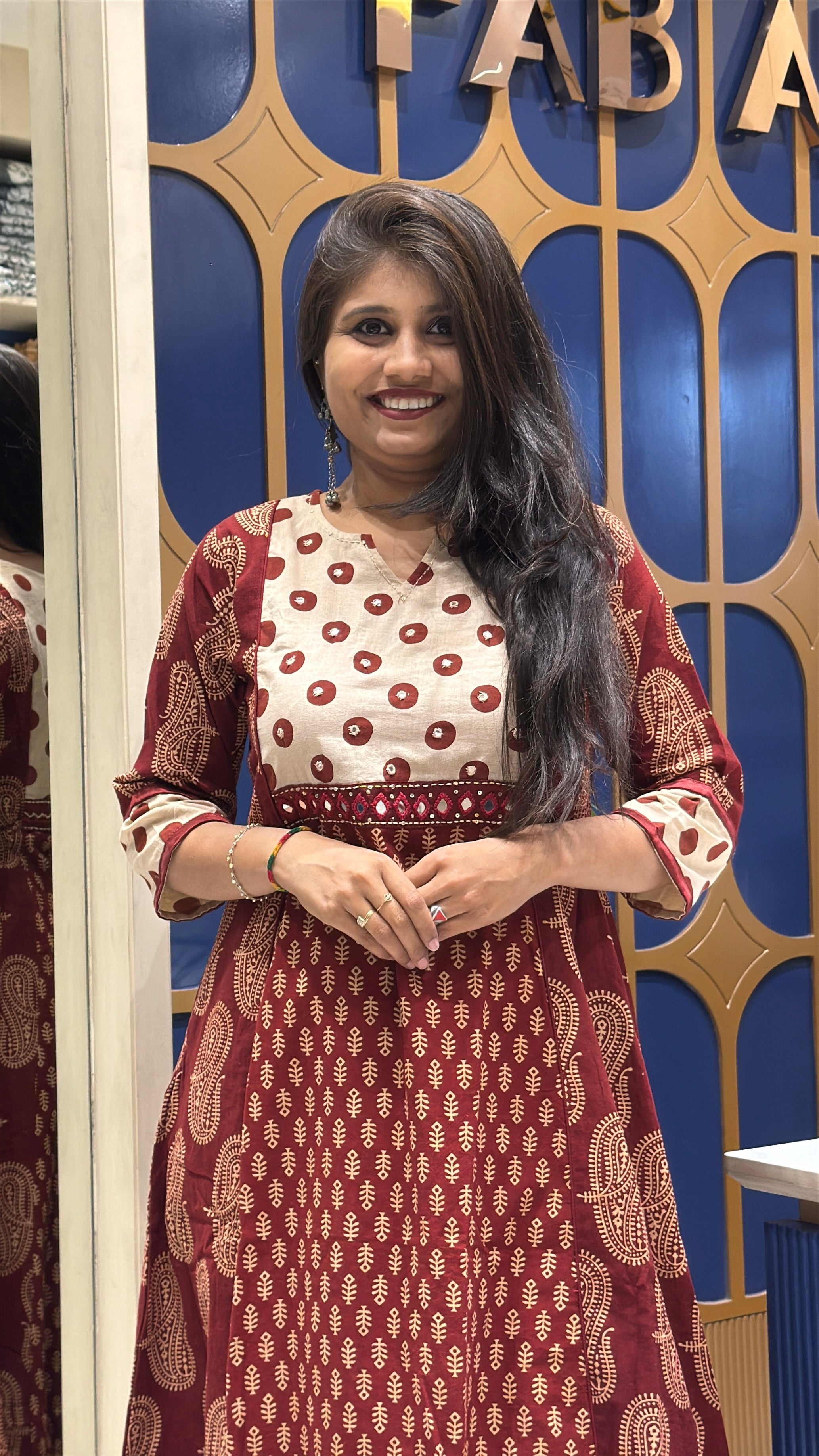 Ajrakh Vegetable Print Two-Piece: 155