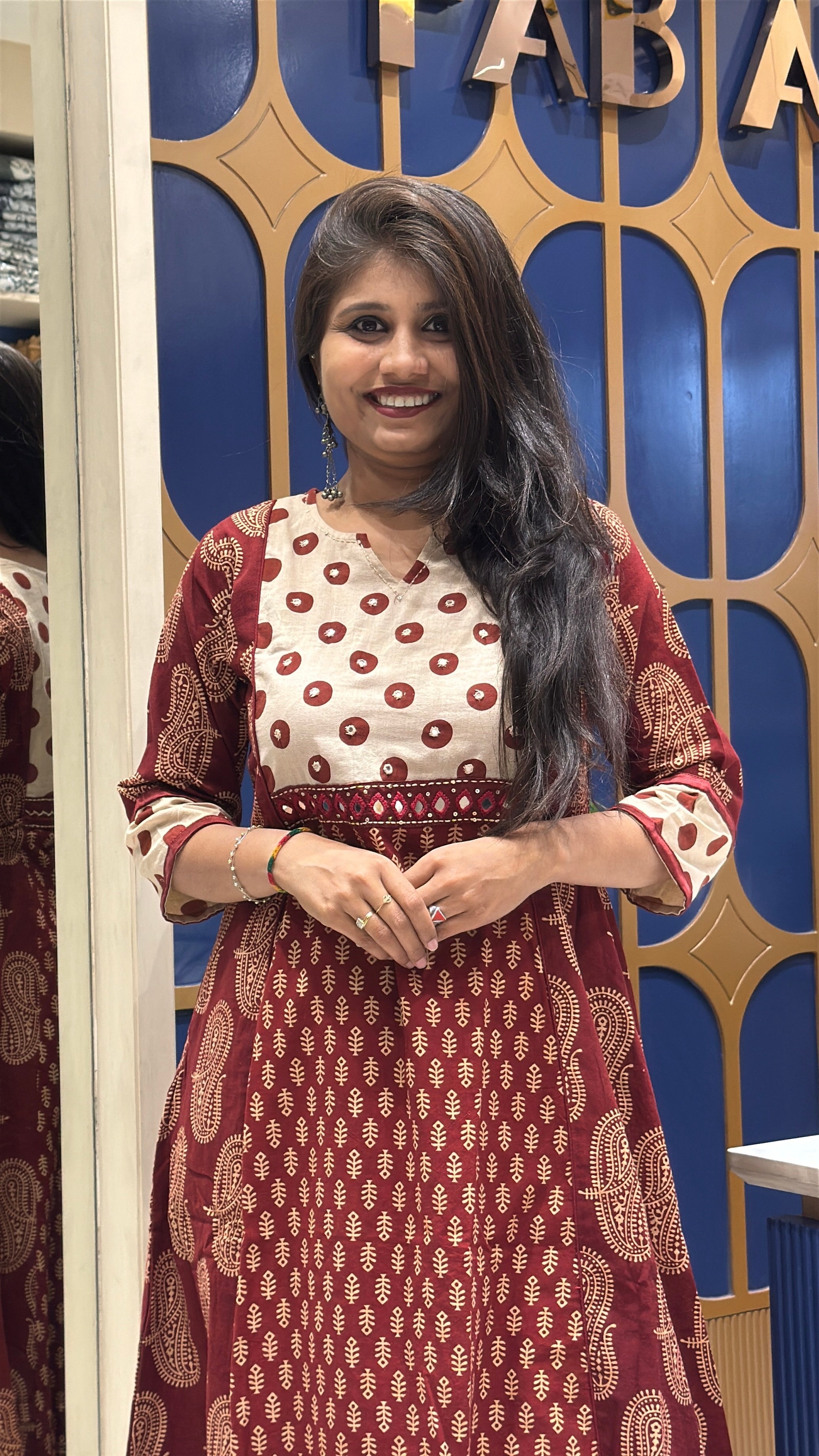 Ajrakh Vegetable Print Two-Piece: 155