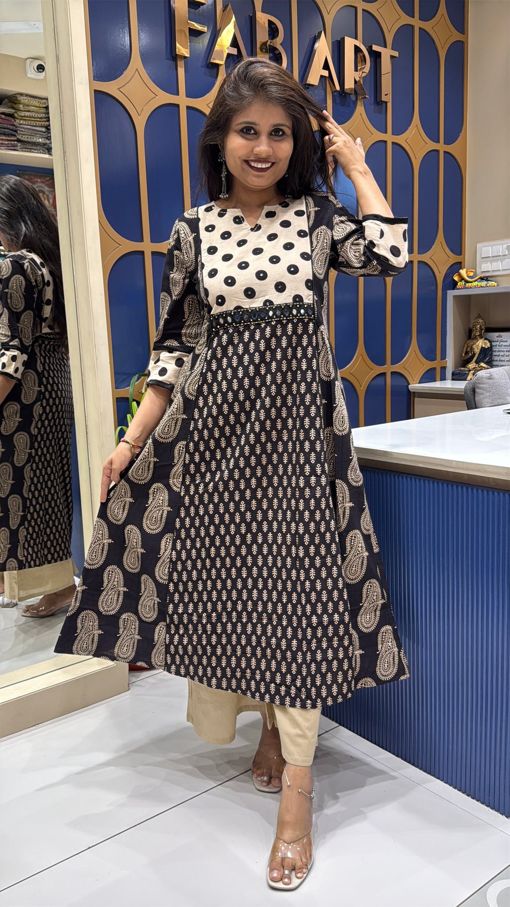 Ajrakh Vegetable Print Two-Piece: 155