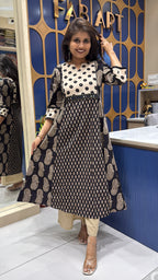 Ajrakh Vegetable Print Two-Piece: 155