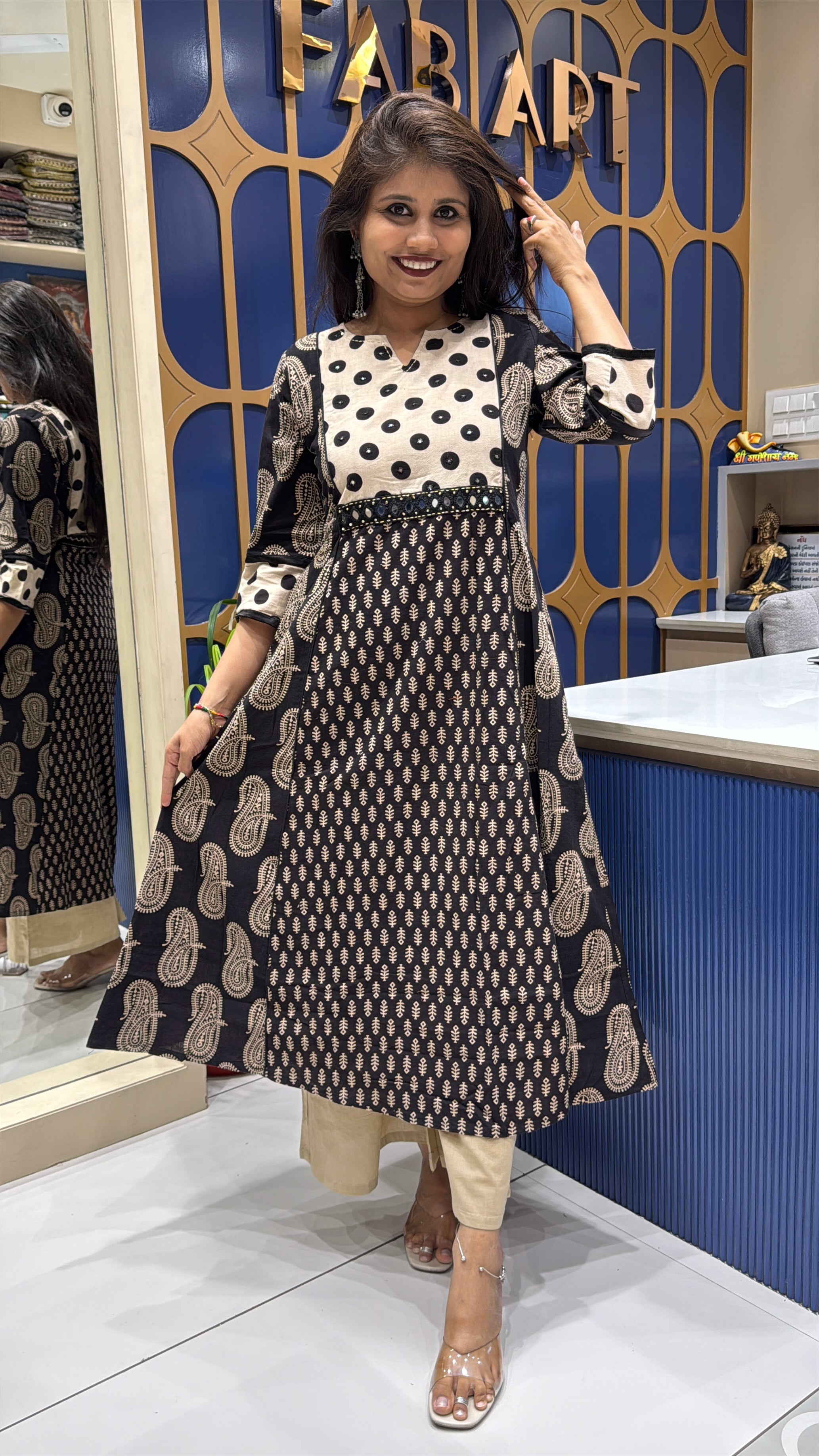 Ajrakh Vegetable Print Two-Piece: 155