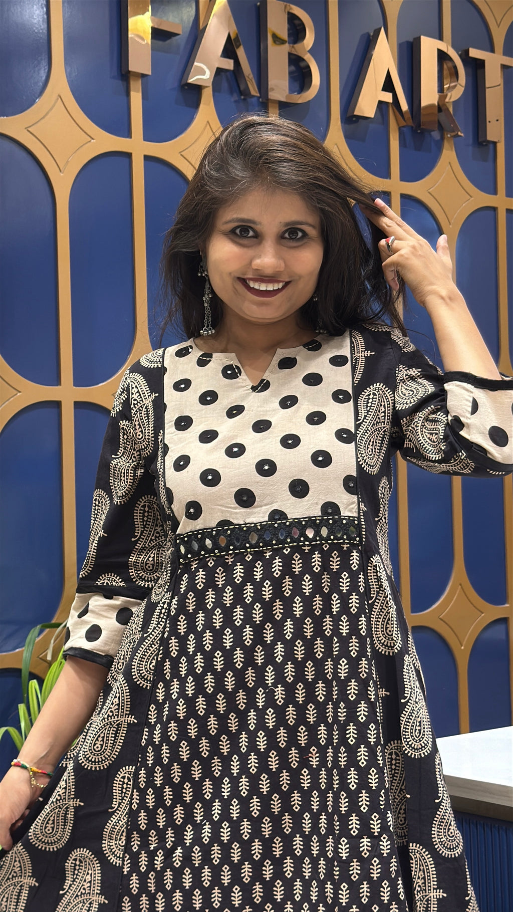 Ajrakh Vegetable Print Two-Piece: 155