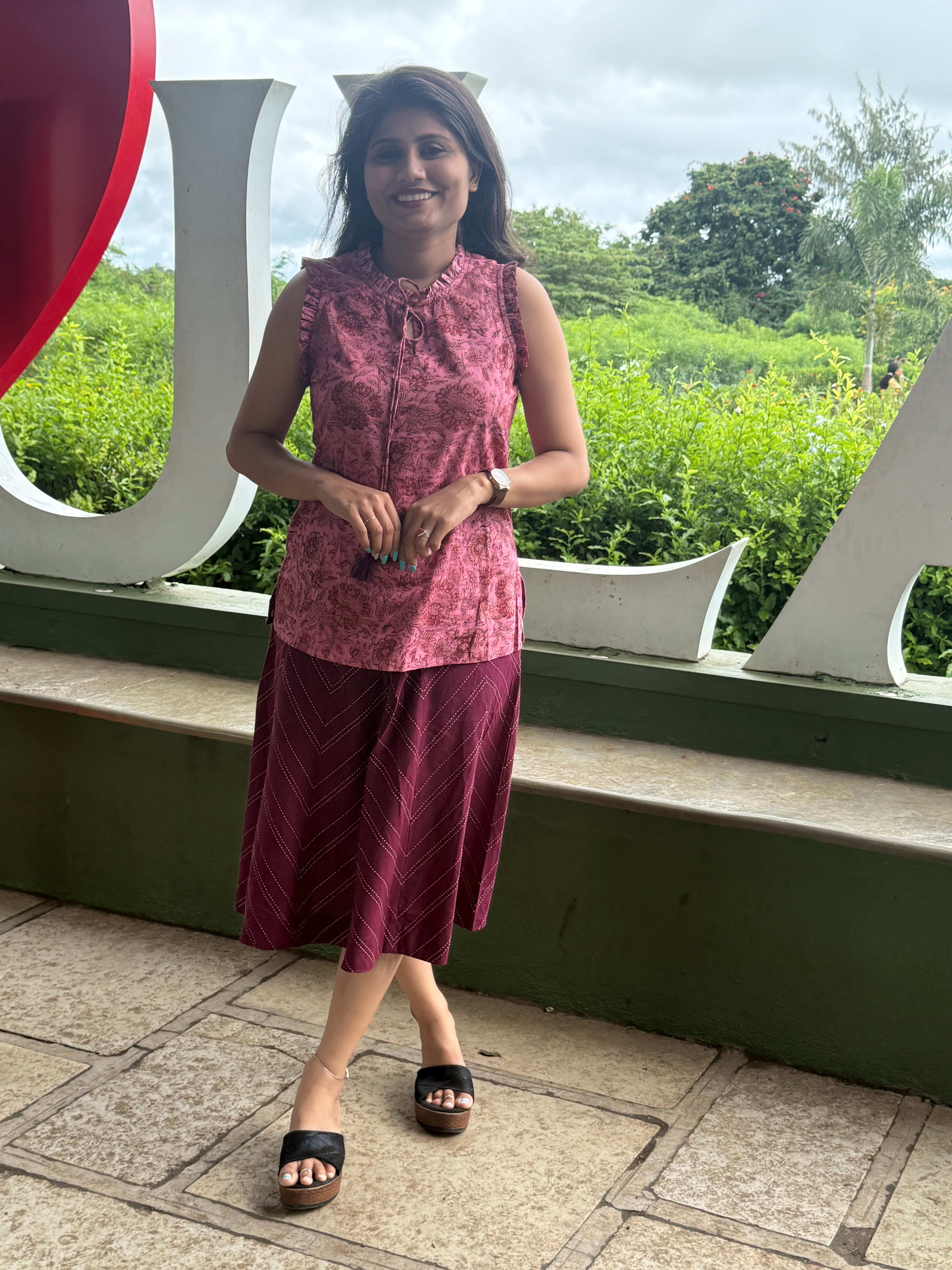 Ajrakh Stylish Indo-Western Skirt Set: 0010