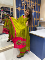 Silk Patch Work Dupatta: 0022