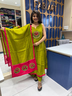 Silk Patch Work Dupatta: 0022