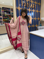Silk Patch Work Dupatta: 0022