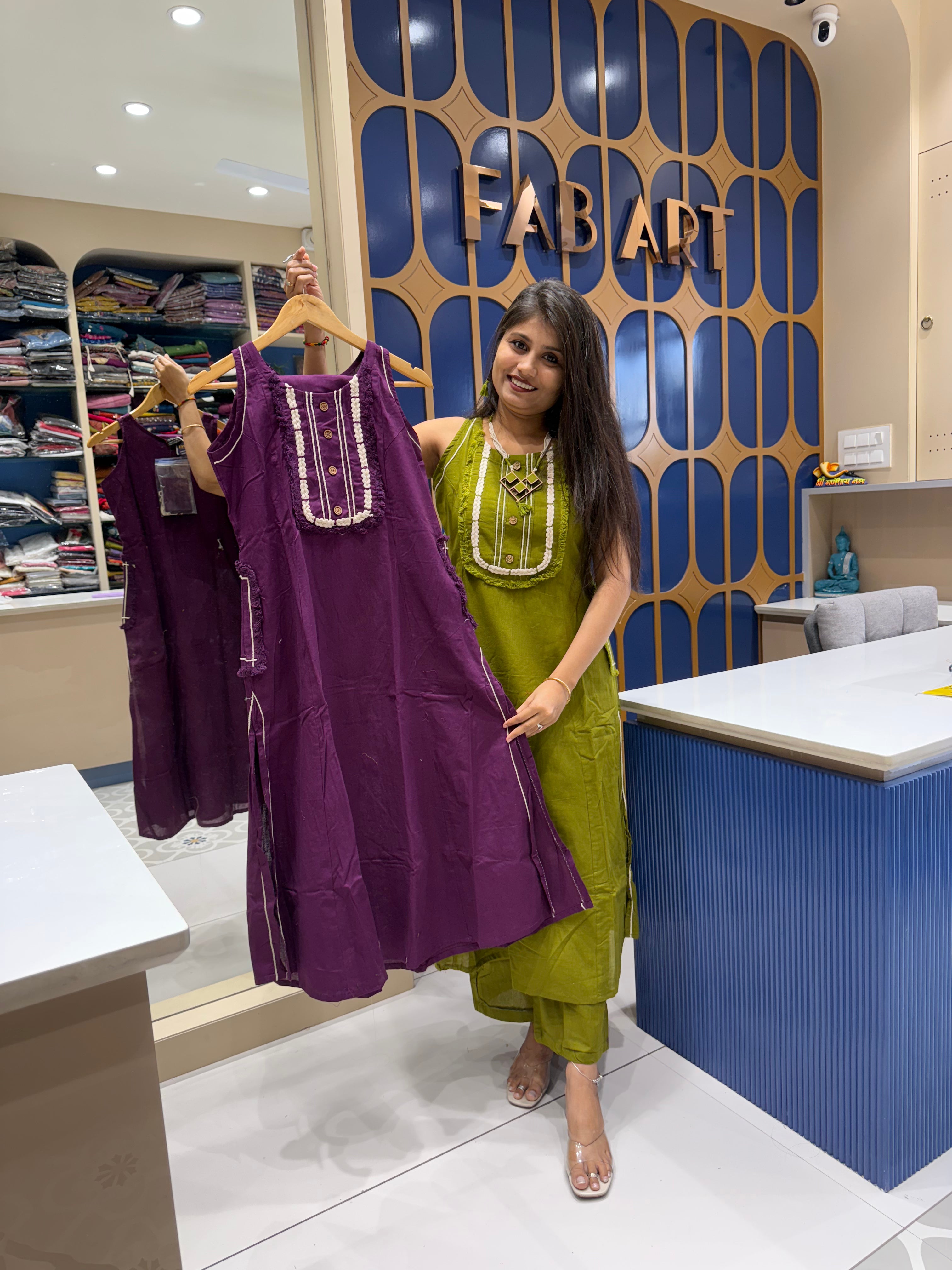 Designer Pant Pair with Necklace: 0031