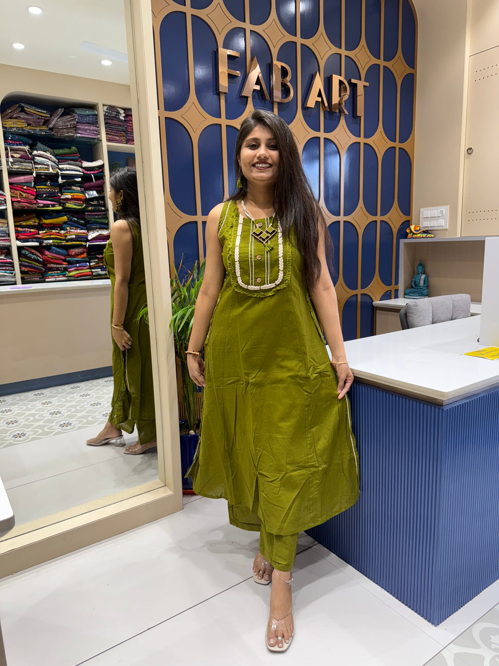 Designer Pant Pair with Necklace: 0031