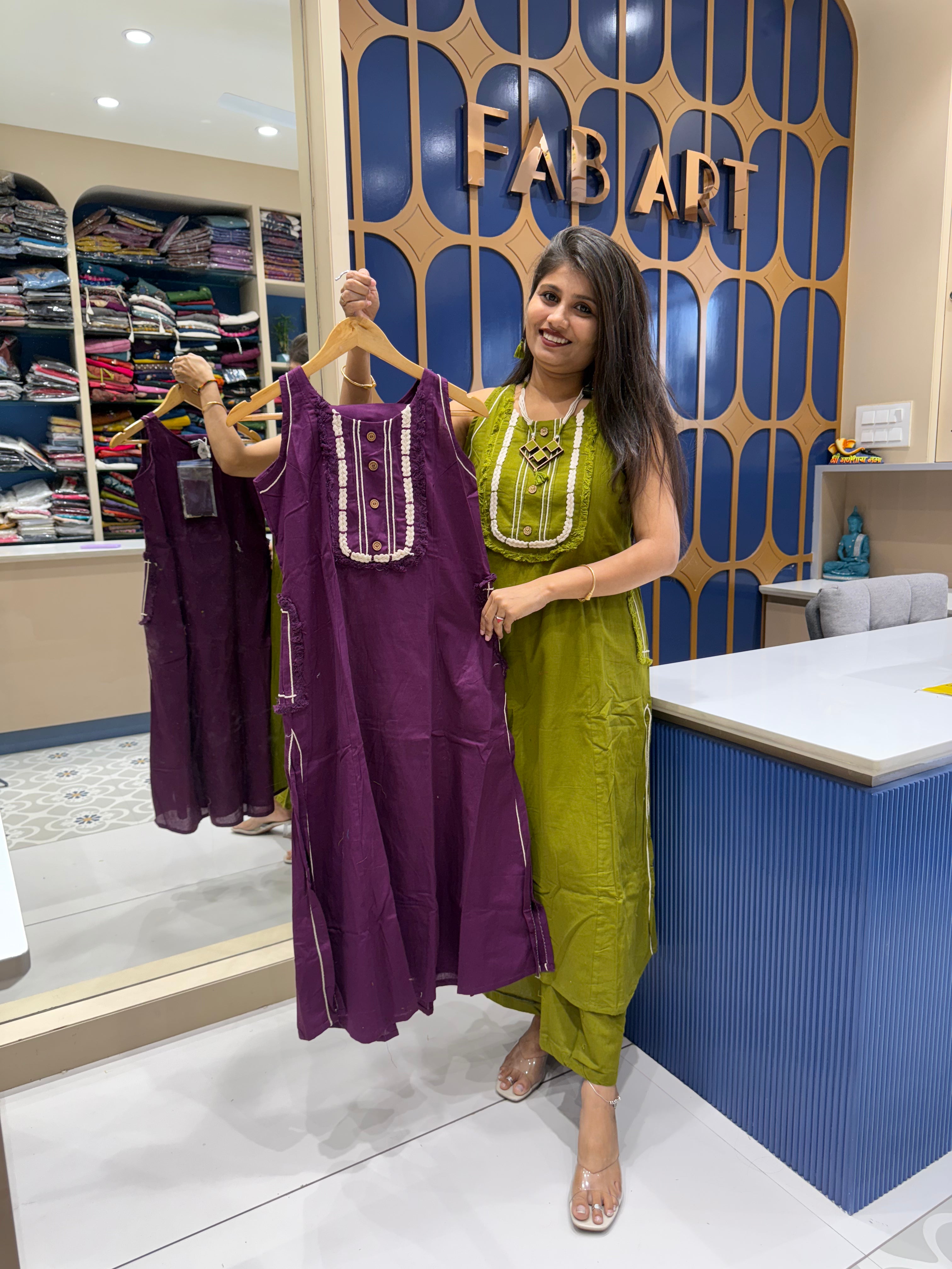 Designer Pant Pair with Necklace: 0031