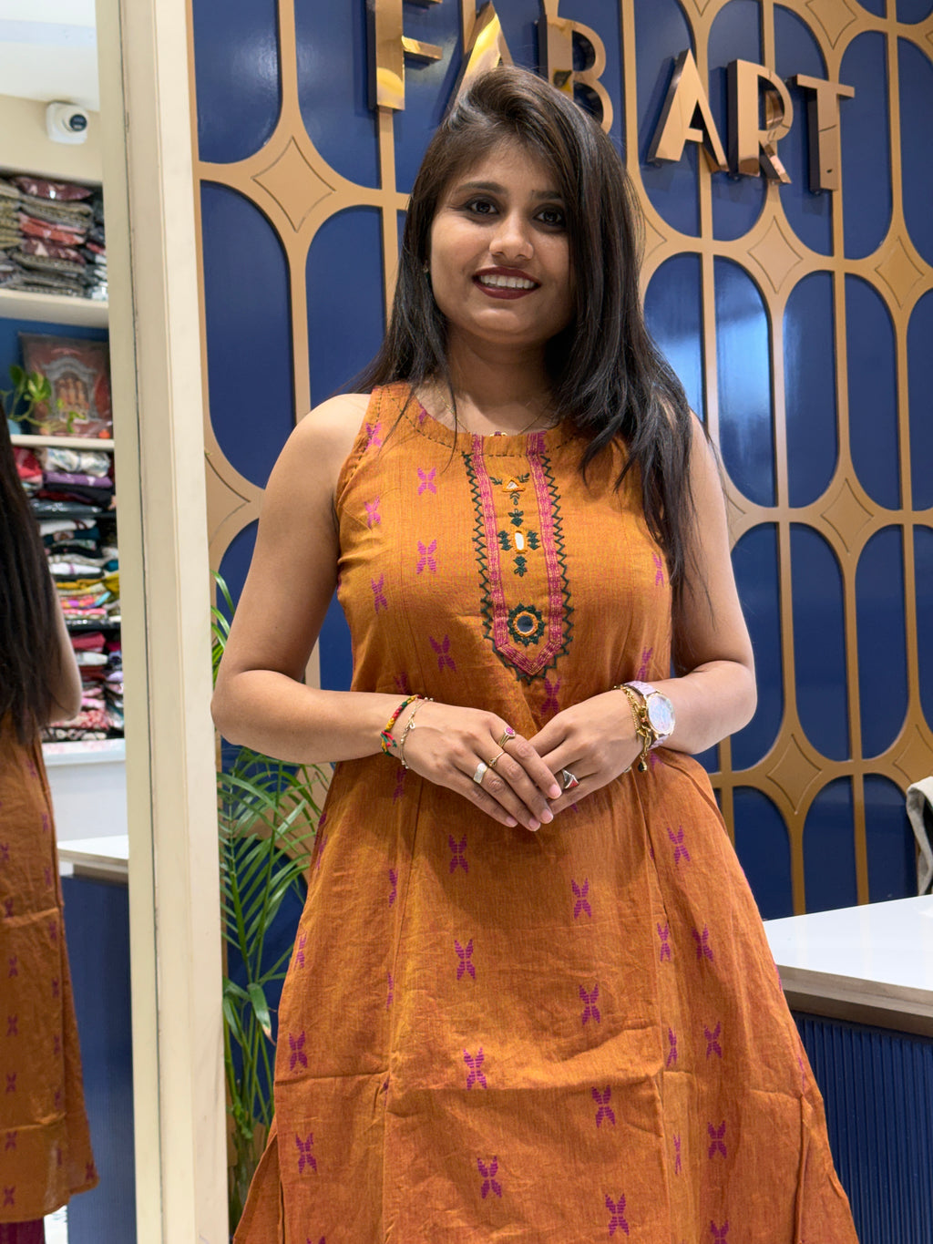 Rust & Pink Dress: 0109