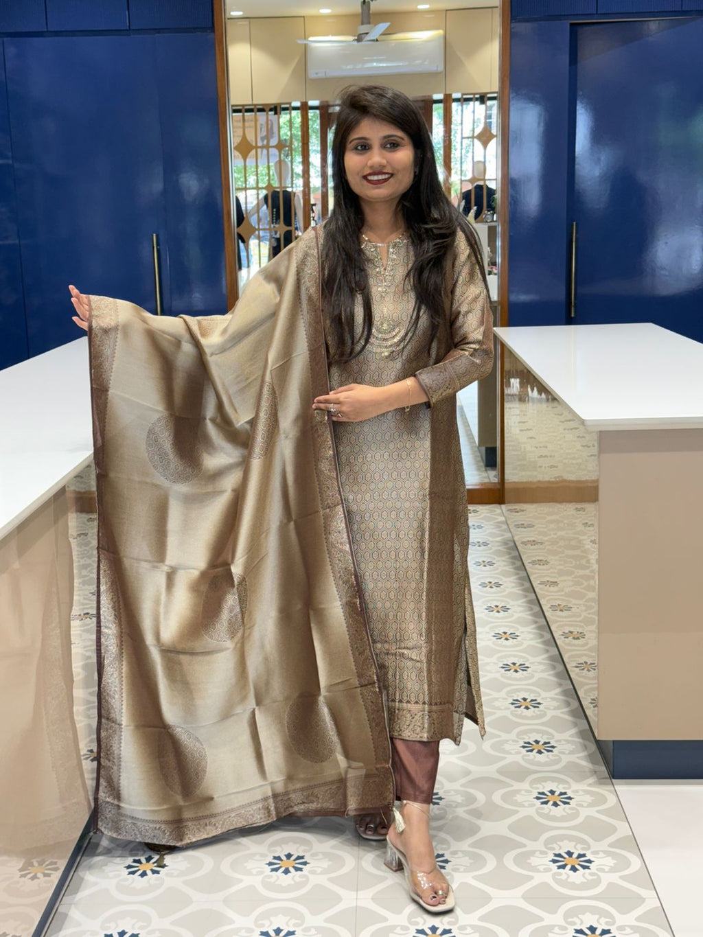 Kanjivaram Duppata Dress: 0121
