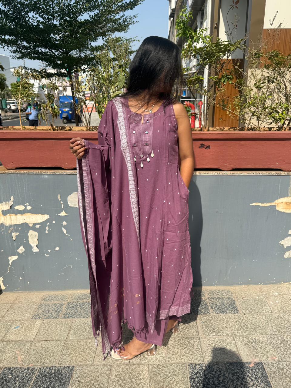 Pure Jamdani Three-Piece Dress: 0120