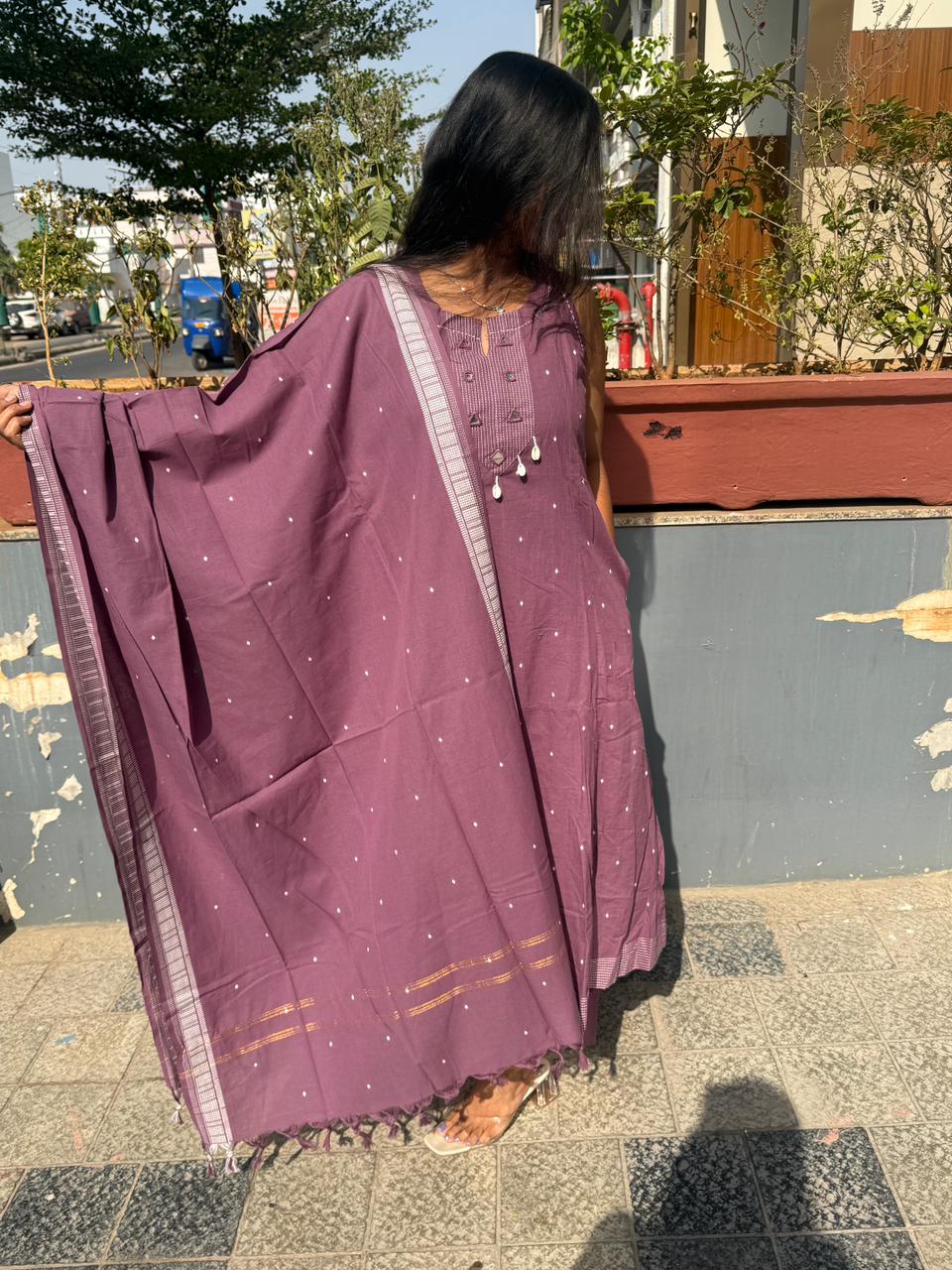 Pure Jamdani Three-Piece Dress: 0120