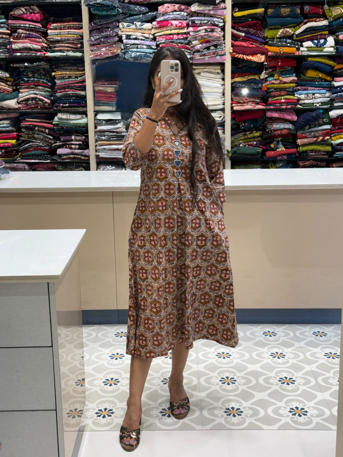 Ajarakh Midi Dress: 0125