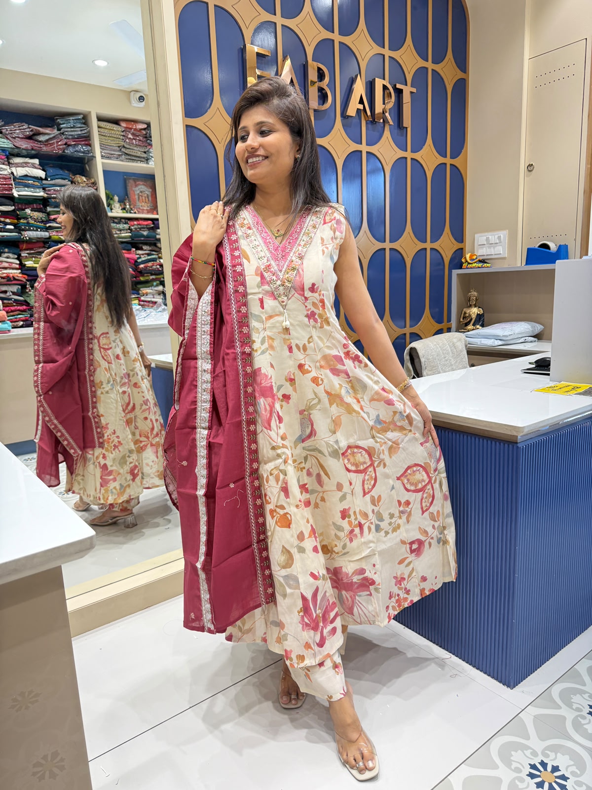 Mul Chanderi Dress: 0132