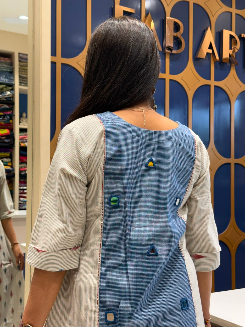 Back Side Patch Dress: 214