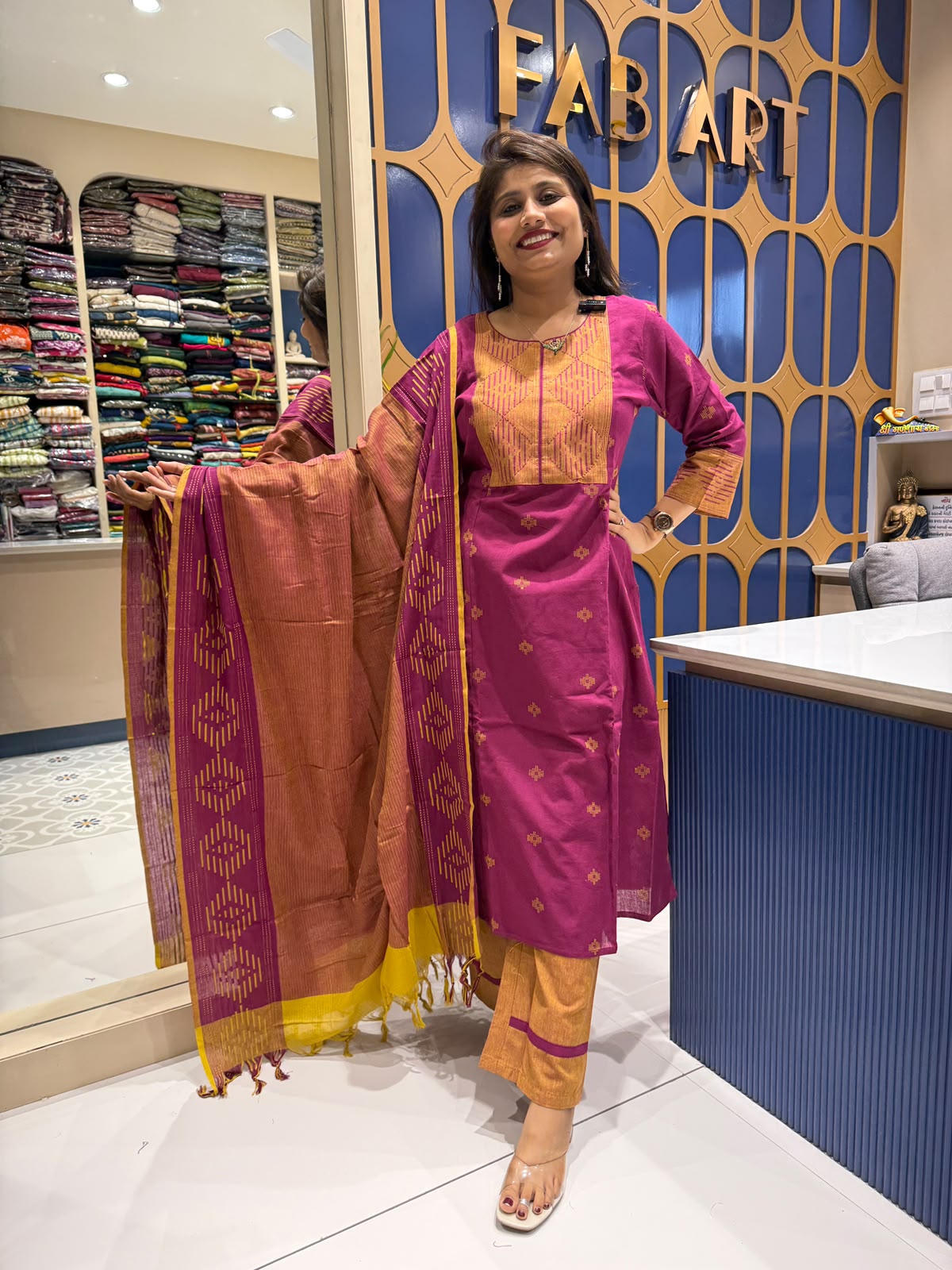 Jamdani Duppata Dress: 221
