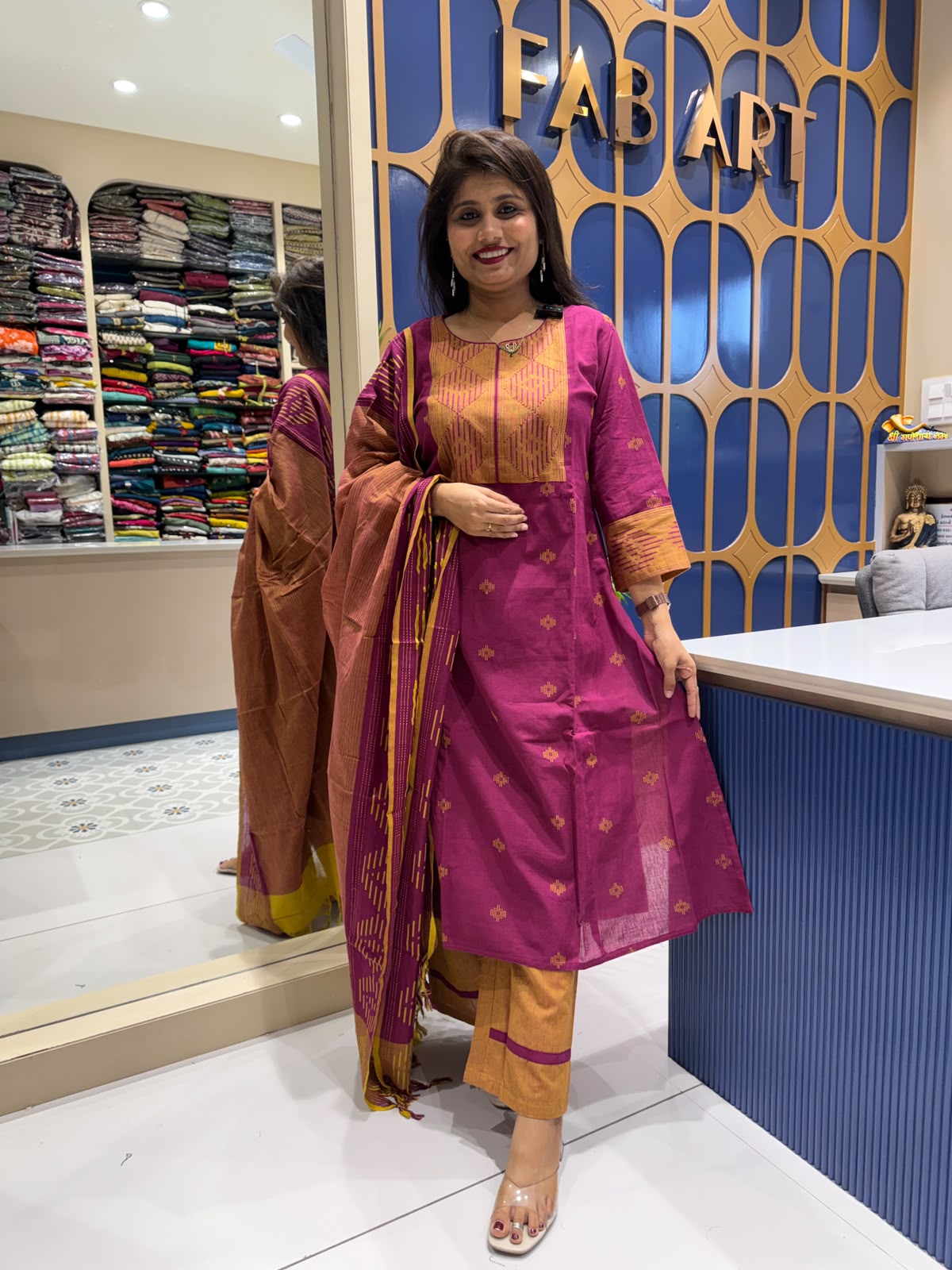 Jamdani Duppata Dress: 221