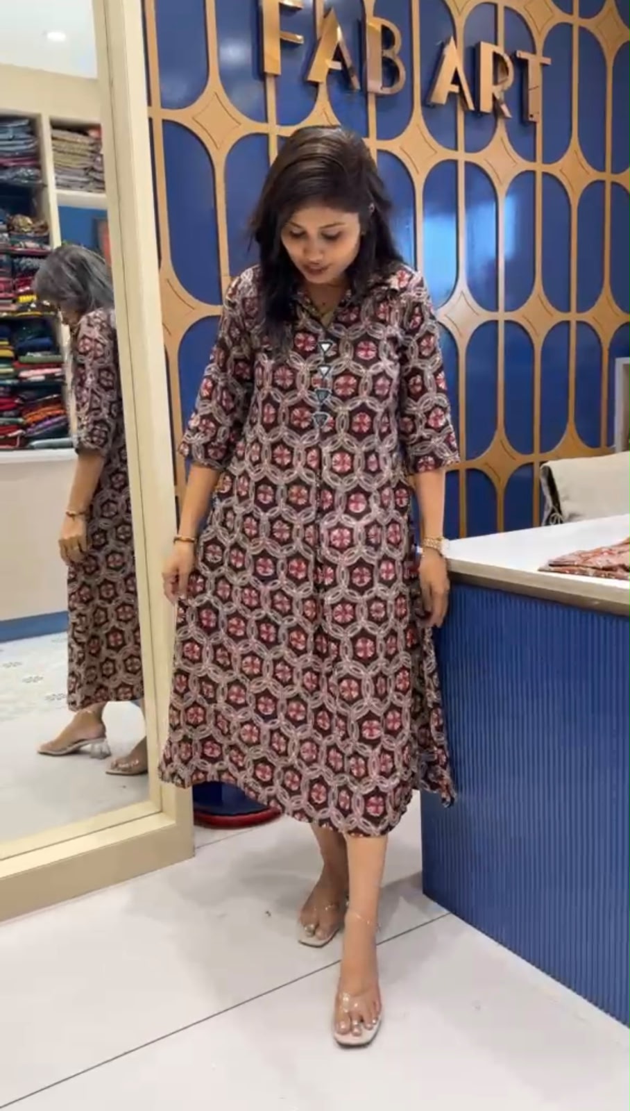 Ajarakh Midi Dress: 0125